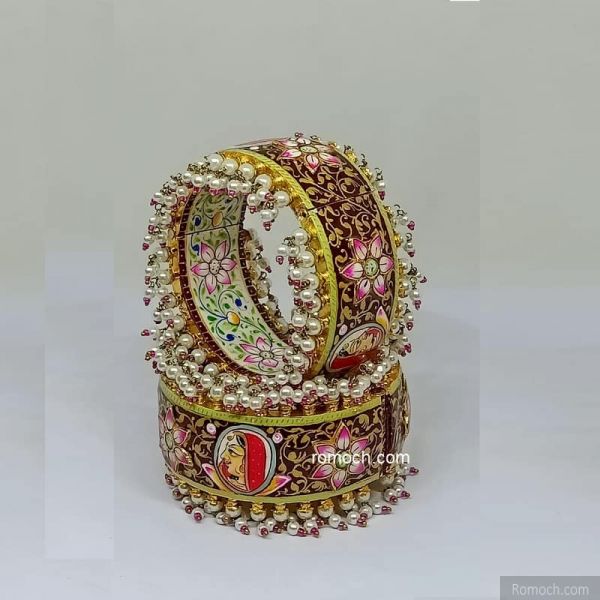 Indian meenakari bangles handpainted floral maharani design