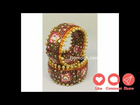 Indian meenakari bangles maroon and pink ethnic design