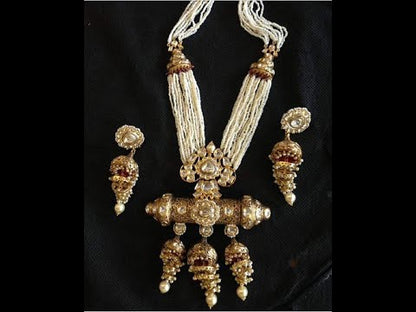 Long Kundan necklace meenakari pendant celebrity look