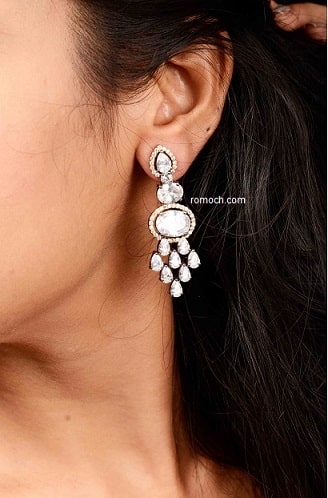 Trendy CZ stone dangle earrings