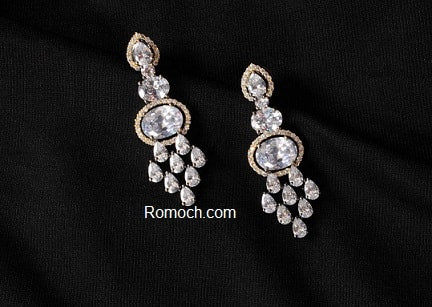 Trendy CZ stone dangle earrings