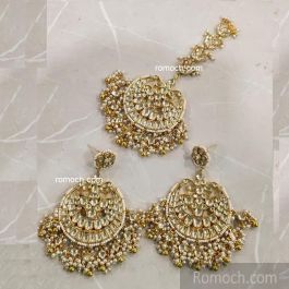 Buy Pink Stone Earrings With Maang Tikka Online From Wholesale Salwar.-hoanganhbinhduong.edu.vn
