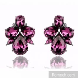 Black and wine colour stud earrings-sgquangbinhtourist.com.vn