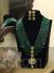 6 layered green beads Kundan pendant and jhumka set