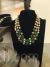 Green beads and pearls layered mala necklace