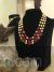 Ruby beads and pearls layered mala necklace