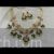 Indian Kundan wedding necklace set pearls triangular floral charms
