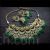 Indian Kundan necklace set chand design floral with jhumka earrings