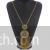 Golden Round Pendant long necklace with tassels
