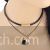 Double layer choker pearl and tassel drops necklace