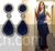 Sapphire Designer Bollywood cubic zircon droplet danglers