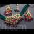 Jadtar Kundan choker necklace set ruby green chand center green beads mala