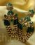 Green beads tassel designer earrings