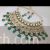 Polki Kundan necklace set bridal layered floral design green meenakari