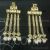 Square Kundan chain tassel earrings with pearl drops