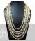 Round Kundan and pearls 5 layered long necklace