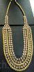 5 layered Kundan and light golden pearls long necklace