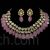 Royal look Kundan necklace set 2 layered classic statement design pink drops