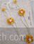 Pearl strings yellow floral necklace`