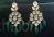Green drops geometric Vilandi Kundan dangle earrings