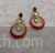 Triangular design Vilandi Kundan red meenakari chandbali earrings