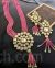 Pink beads Vilandi Kundan round pendant long necklace set