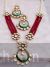 Green Meenakari Vilandi Kundan Chandbali pendant ruby beads necklace set