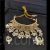 Meenakari Kundan aad necklace set ivory shade chand charm drops