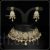Elegant Meenakari Kundan choker necklace set round shape ivory with pearl drops