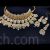 Indian meenakari necklace set Kundan ivory chand charm drops