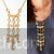 Lovely golden tassels long necklace