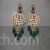 Jadau Kundan round ruby center chandbali earrings with green drops
