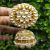 Jadau Kundan bridal jhumka pan shape floral design pearl drops