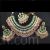 Jadau Kundan layered green bridal necklace set with pink drops