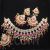 Jadau Kundan necklace set ruby pan shape drops with chandbali earrings