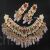 Indian wedding Jadau Kundan necklace set oval ruby with rectangular pink drops