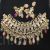 Indian bridal Jadau Kundan necklace set rectangular design multicolor drops