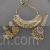 Polki Kundan gold tone necklace set with jhumka earrings and tikka