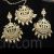 Jadau Kundan tikka and earrings set intricate design pan shape