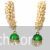 Clustered pearls bali style neon green meenakari earrings