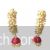 Clustered pearls bali style pink meenakari earrings