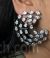 Cubic zircon black metal polish stud earrings