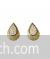 Pear shaped floral design pearl studs