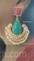 Turquoise stone chandbali style Indo western earrings
