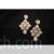 Pearl and american diamond floral earrings