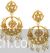 Celebrity style Kundan chandbali earrings pearl drops