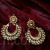 Imitation Kundan chandbali earrings with golden pearls