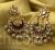 Designer maroon and gold Kundan chandbali earrings