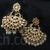 Artificial Kundan chandbali earrings with pearl drops