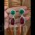 American diamond earrings stylish ruby and emerald